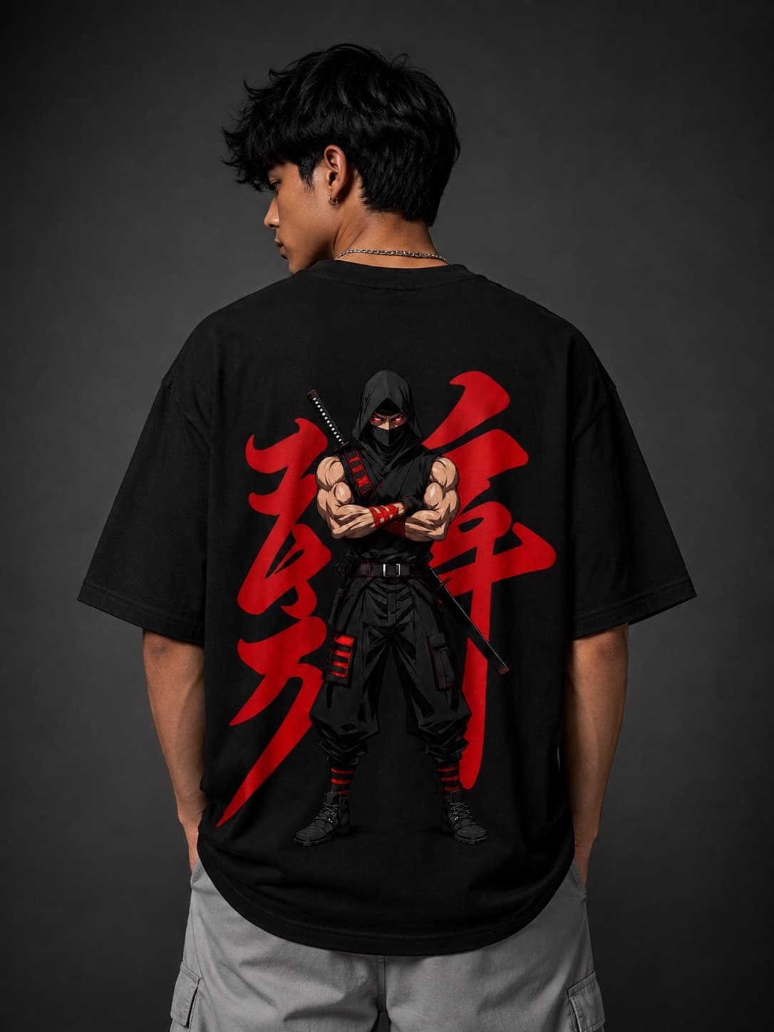 Oversized Ninja T-Shirt — Black